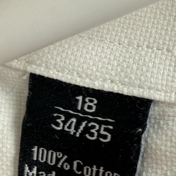 David Donahue 18 34/35 French Cuff Cotton White Button Up Shirt Men Solid Spread - Picture 16 of 16